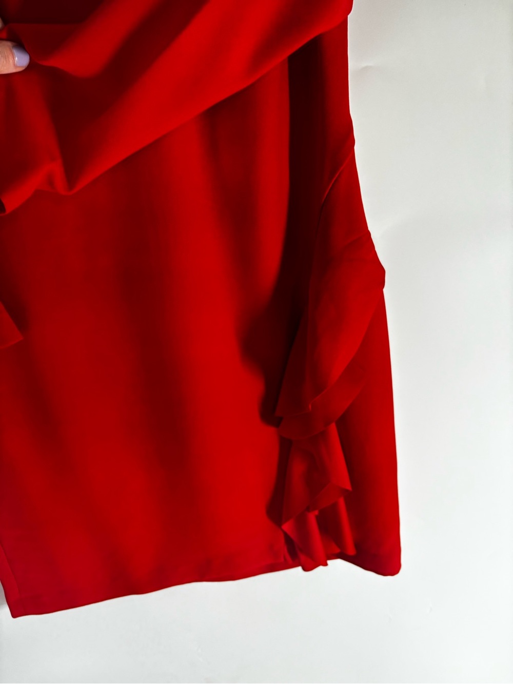 NWT Red Chiffon Style Ruffle Dress Banana Republic - Picture 6 of 7